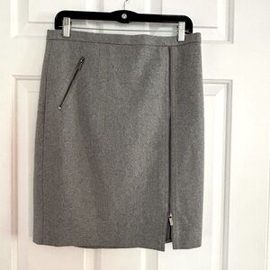 J Crew wool pencil skirt with zipper details.